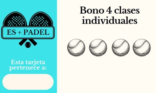 Tarjeta Regalo - Bono de 4 Clases Individuales de Pádel en Mérida